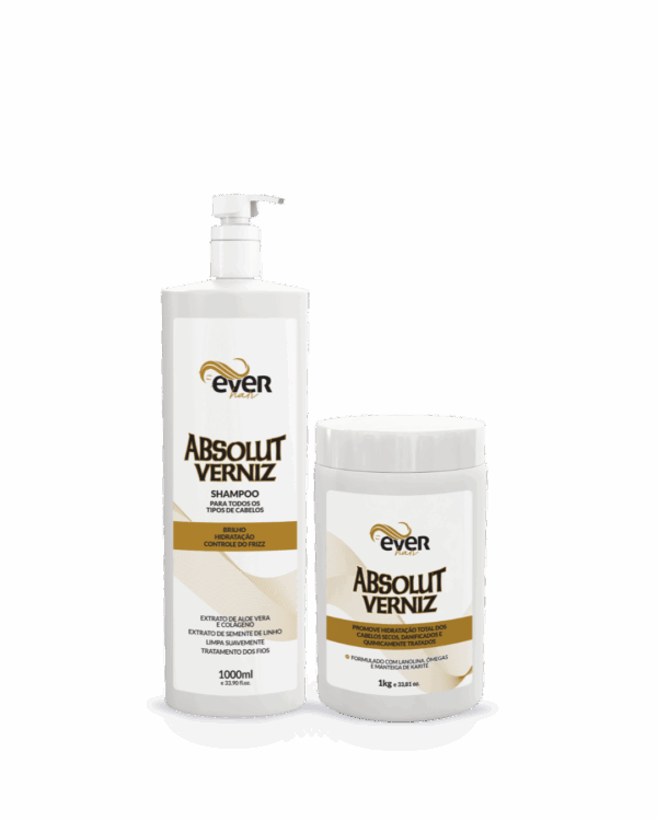 Kit Profissional Máscara(1Kg)/Shampoo(1L) Absolut Verniz Ever Hair